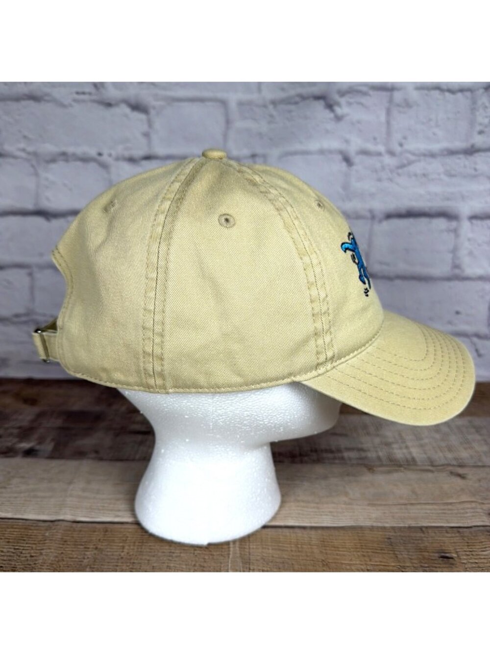 Keith Haring Dancing Figures Adjustable Baseball Cap Khaki Tan Dad Hat Cotton - Picture 8 of 12